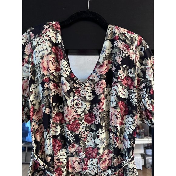 CDC vintage 80s 90s COTTAGECORE FLORAL maxi dress Cross Cross Back - Picture 5 of 14